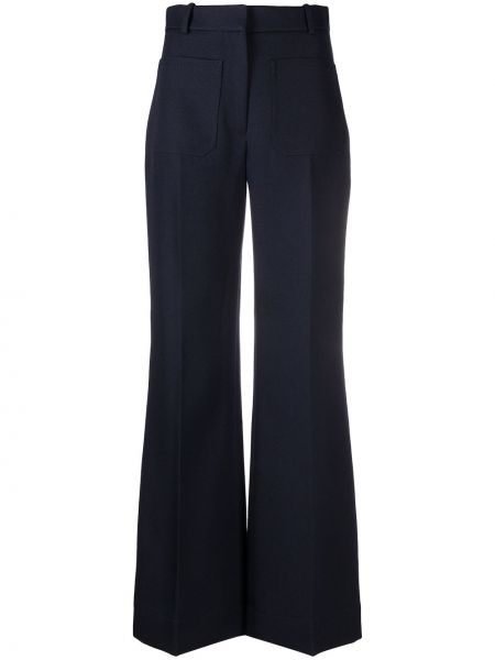 Pantalones de cintura alta Victoria Beckham azul