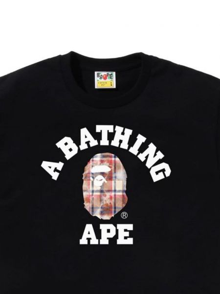 Raštuotas medvilninis marškinėliai A Bathing Ape® juoda