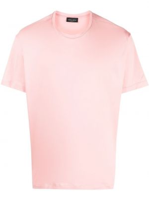 T-shirt med mönster i enfärgad Roberto Collina rosa