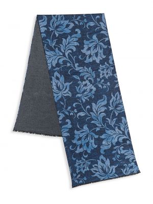 Шелковый шарф с принтом Kiton синий