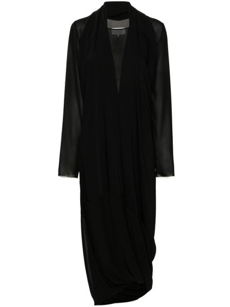 Caurspīdīgs maksi kleita Mm6 Maison Margiela melns