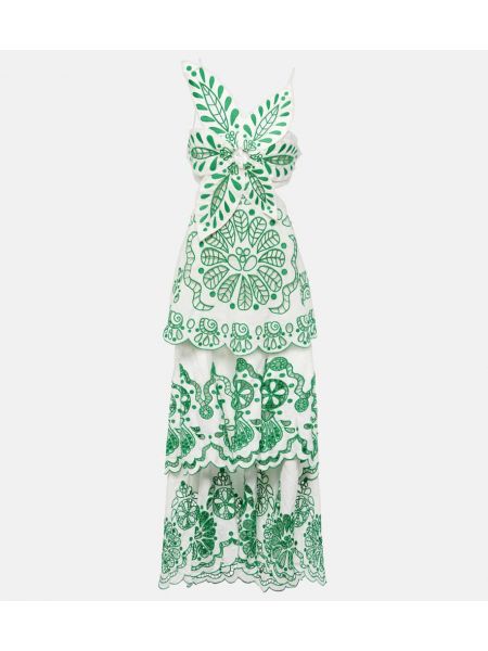 Lanena haljina na naramenice s cvjetnim printom Farm Rio bijela