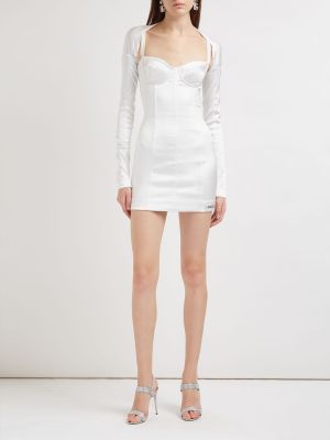 Сатенена мини рокля Dolce & Gabbana бяло