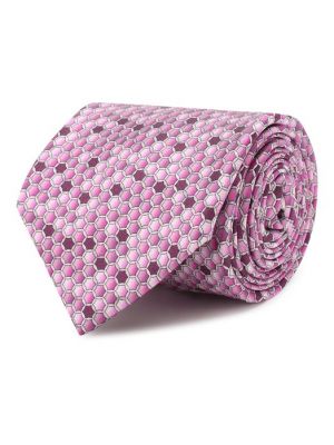 Шелковый галстук Zilli розовый