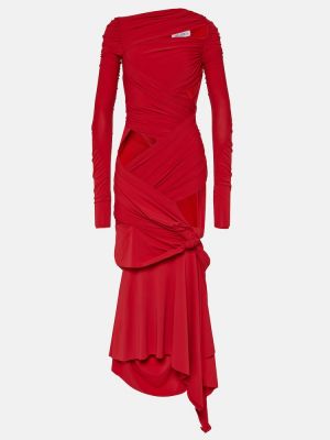 Sukienka midi z dżerseju The Attico czerwona