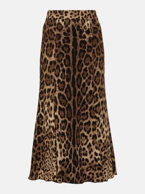 Leopardí midi sukně s potiskem jersey Dolce&gabbana