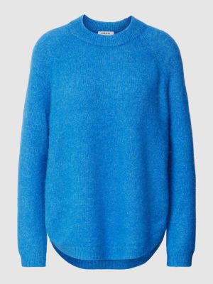 Dzianinowy sweter w jednolitym kolorze Msch Copenhagen niebieski