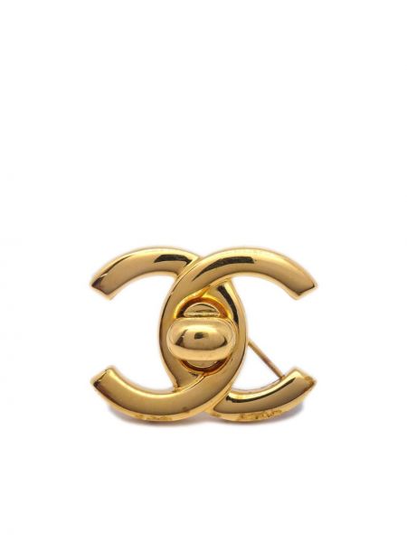 Broša Chanel Pre-owned zelts