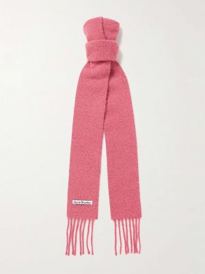 Шерстяной шарф с бахромой из альпаки Acne Studios розовый