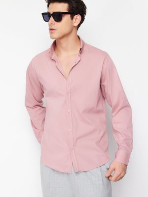 Koszula slim fit Trendyol różowa