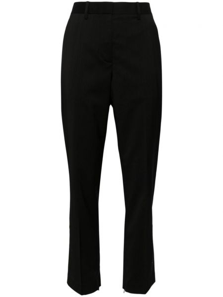 Μάλλινο παντελόνι σε στενή γραμμή Helmut Lang μαύρο