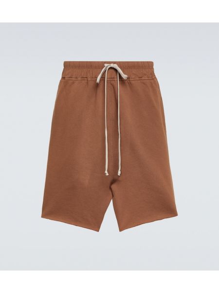Pantaloncini di cotone in jersey Drkshdw By Rick Owens marrone