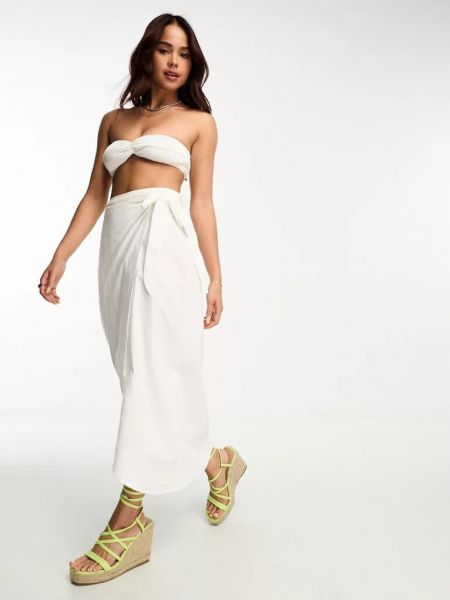 Пляжная длинная юбка Vero Moda белая