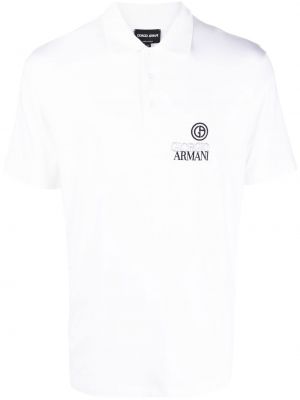 Brodert poloskjorte Giorgio Armani hvit