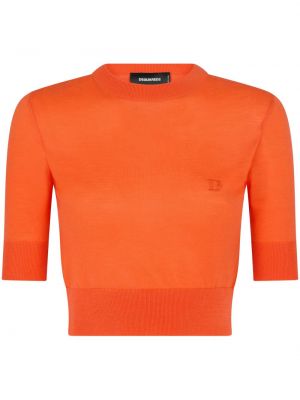 Pullover mit stickerei Dsquared2 orange