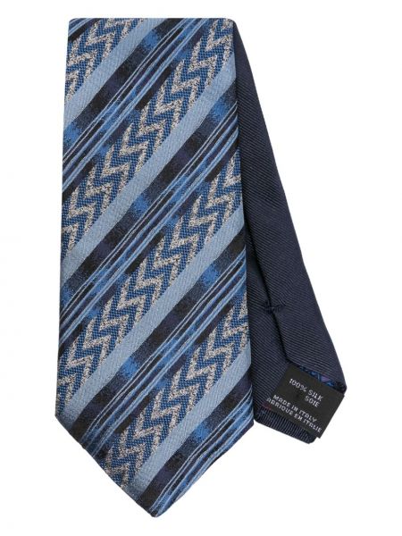 Jedwabny krawat Missoni niebieski
