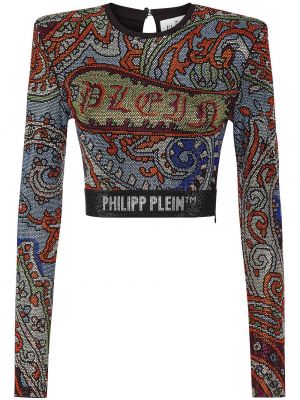 Paisley-muster crop topp Philipp Plein