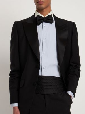 Žakárová hodvábna hodvábna kravata Gucci čierna