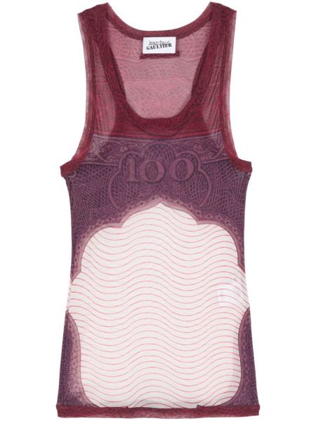 Tanktop i mesh Jean Paul Gaultier rød