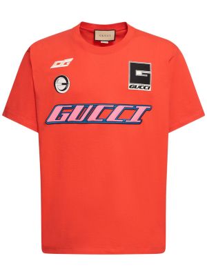 Camiseta de algodón Gucci rojo