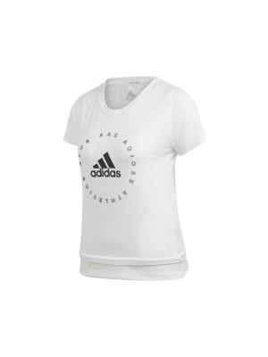 Slim fit tričko s krátkými rukávy Adidas bílé