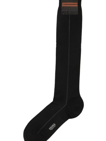 Хлопковые носки Zegna черные