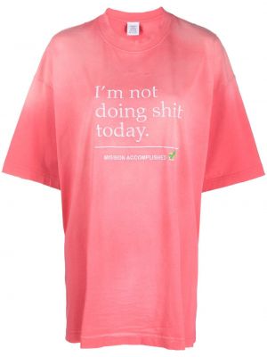 T-shirt ricamato Vetements rosa