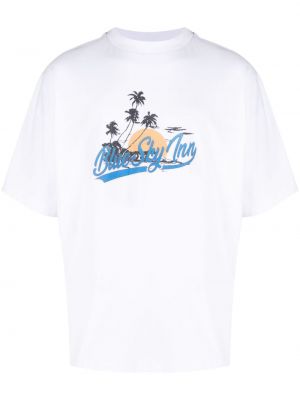 T-shirt di cotone con stampa Blue Sky Inn