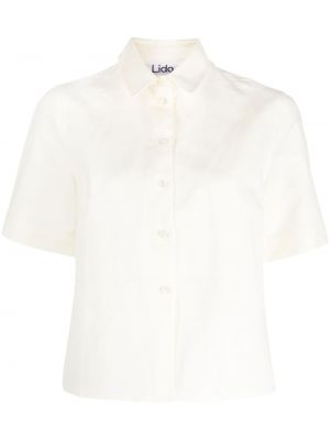 Chemise en lin avec manches courtes Lido blanc
