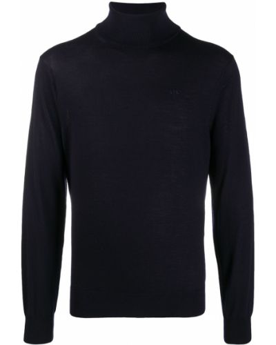 Vilnas džemperis ar augstu apkakli Armani Exchange zils