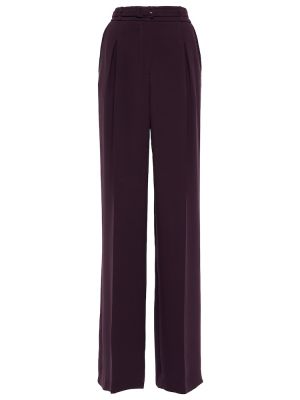 Pantaloni cu picior drept cu talie înaltă de mătase Gabriela Hearst violet