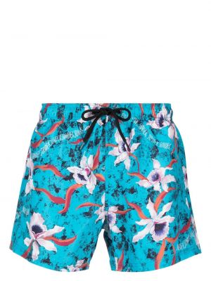 Kratke hlače s cvjetnim printom s printom Sundek plava