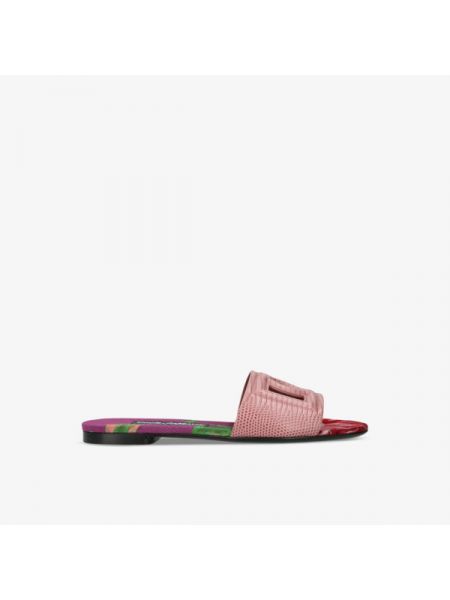 Кожаные сандалии Dolce & Gabbana розовые