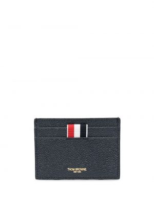 Pruhovaná kožená peněženka s aplikacemi Thom Browne černá