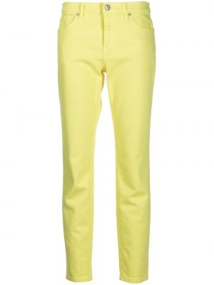 Jeansy skinny z wysoką talią slim fit Parosh żółte