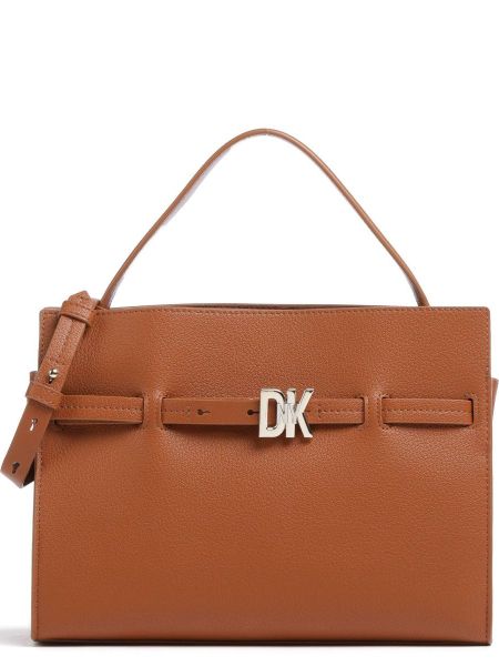 Кожаная сумка Dkny коричневая