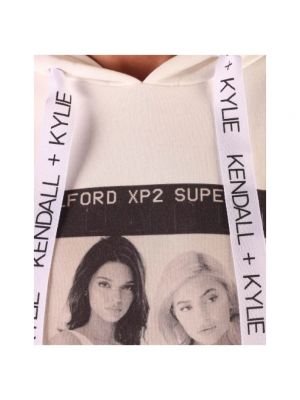 Sudadera con capucha de algodón Kendall + Kylie blanco