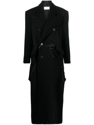 Asymetrický vlněný kabát Maison Margiela černý