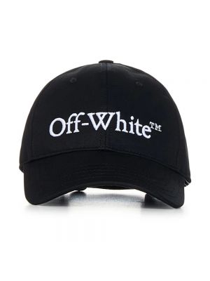Cappello con visiera di cotone di cotone Off-white nero
