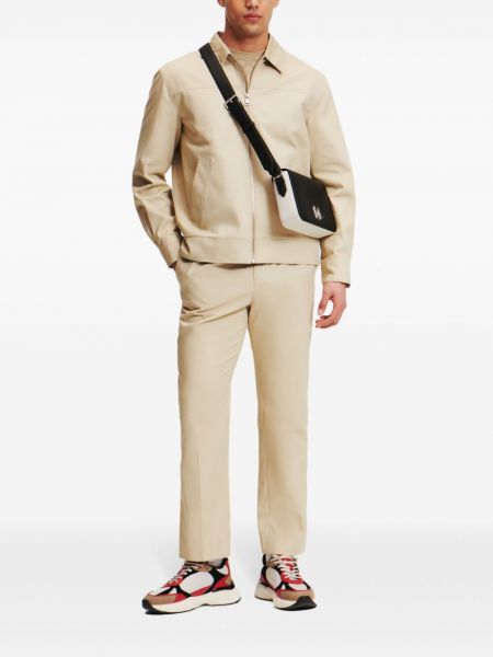 Proste spodnie bawełniane Karl Lagerfeld beżowe
