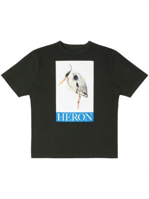 Koszulka z nadrukiem Heron Preston czarna