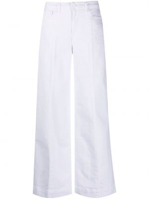 Klasické bavlněné zvonové kalhoty L'agence - bílá