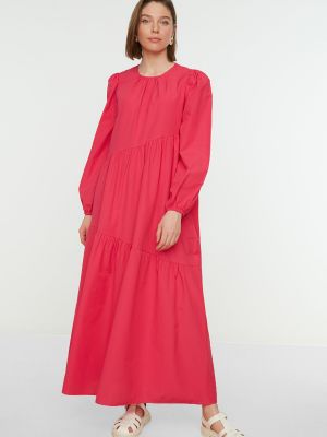Dlouhé šaty Trendyol červené