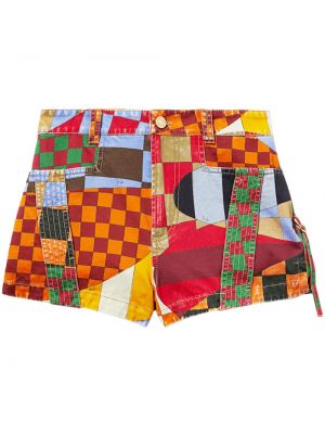 Shorts en coton à imprimé Pucci orange