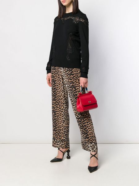 Jersey slim fit de tela jersey de encaje Dolce & Gabbana negro