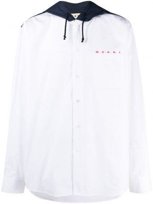 Camisa con cordones con capucha Marni blanco