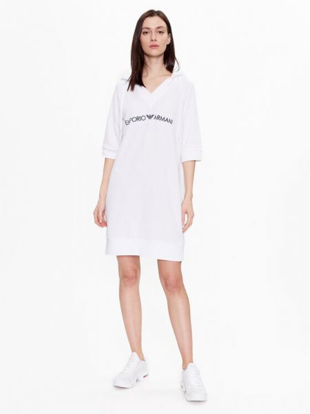 Трикотажное платье Emporio Armani Underwear белое