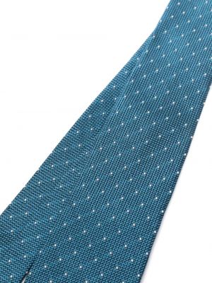 Jedwabny krawat w grochy Paul Smith niebieski