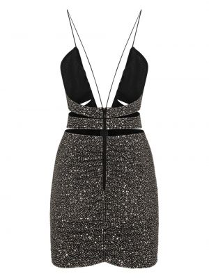 Sukienka koktajlowa z kryształkami Dsquared2 czarna