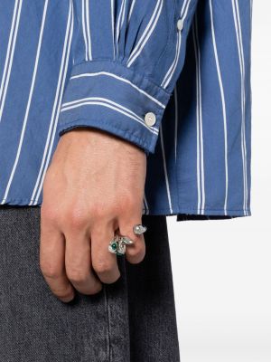 Prsten s perlami Acne Studios stříbrný